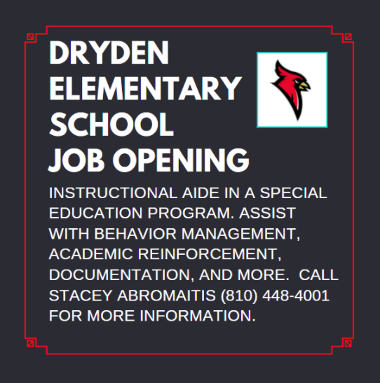 Dryden Elementary School Job Opening