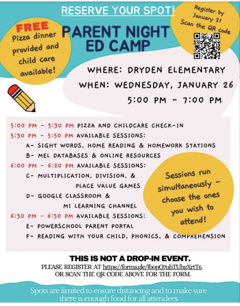 Ed Camp for parents flyer